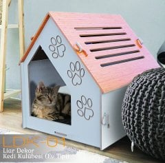 Liar Dekor Ahşap Kedi Kulübesi - LDK-01