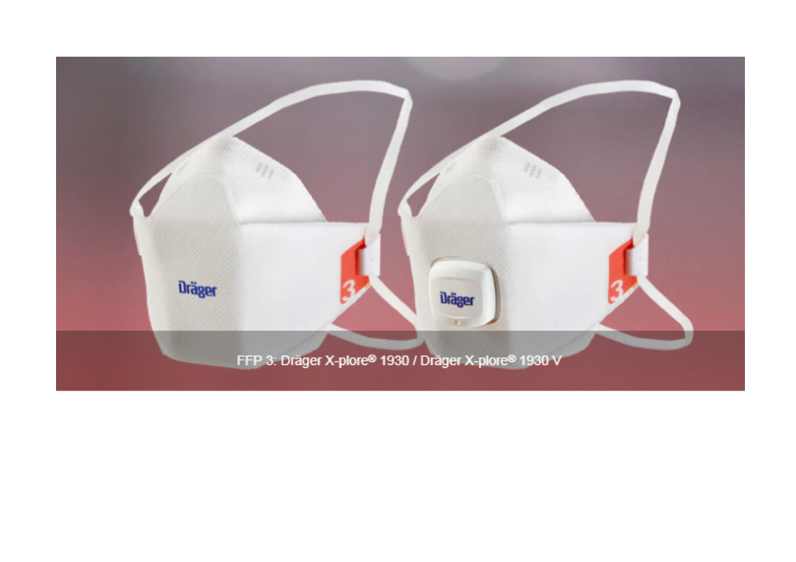 Drager X-plore 1930 Ventilsiz FFP3 Toz Maskesi
