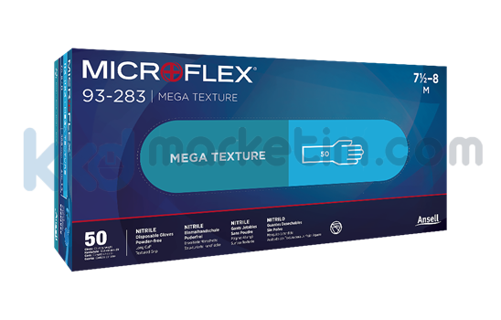 ﻿﻿Ansell MICROFLEX® MEGA TEXTURE 93-283 Tek Kullanımlık İş Eldiveni