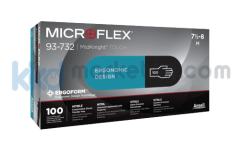 ﻿﻿Ansell MICROFLEX® MidKnight™ Touch 93-732 Tek Kullanımlık İş Eldiveni