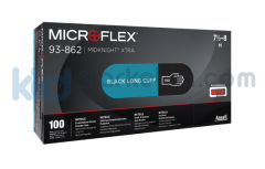 ﻿﻿Ansell MICROFLEX® MidKnight™ XTRA 93-862  Tek Kullanımlık İş Eldiveni