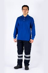 Tesafire Static Pro 0015 Antistatik Polo Yaka Uzun Kollu T-shirt