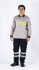 Tesafire Static Pro 0015 Antistatik Polo Yaka Uzun Kollu T-shirt