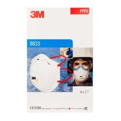 3M 8833 FFP3 Ventilli Konik Toz Maskesi