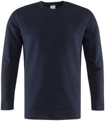 Bisiklet Yaka Süprem Lacivert T-shirt Uzun Kol