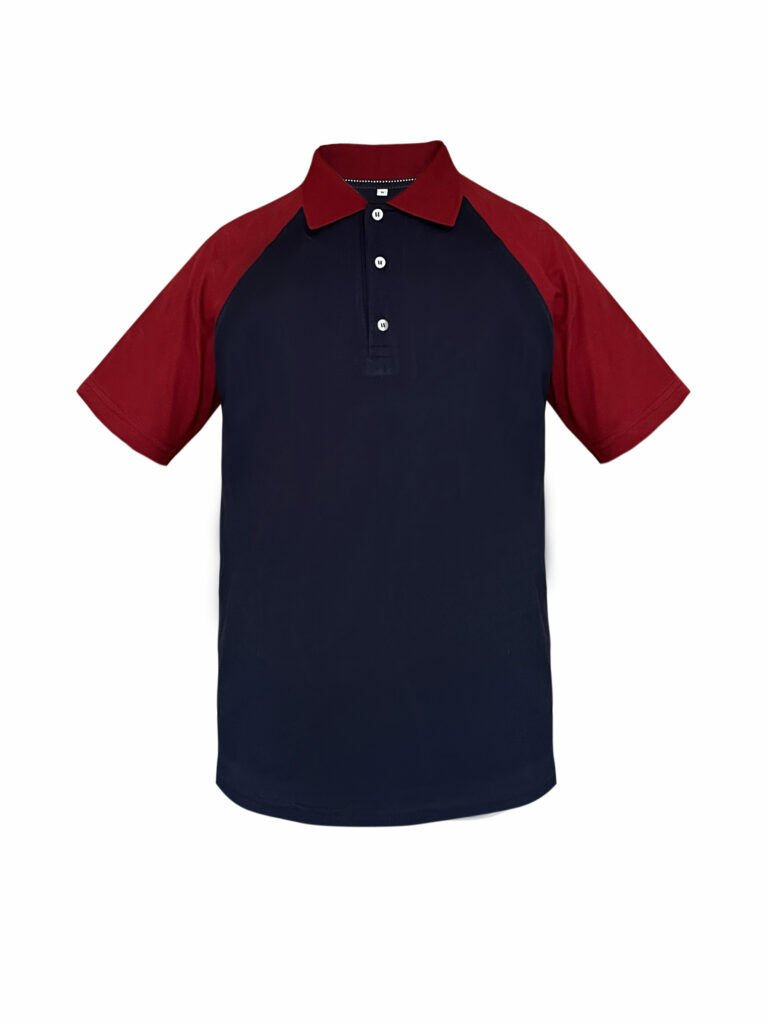 REGLAN KOL LACİVERT-BORDO POLO YAKA T-SHİRT