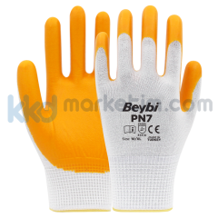 ﻿Beybi PN7 Polyester Örme Nitril Eldiven