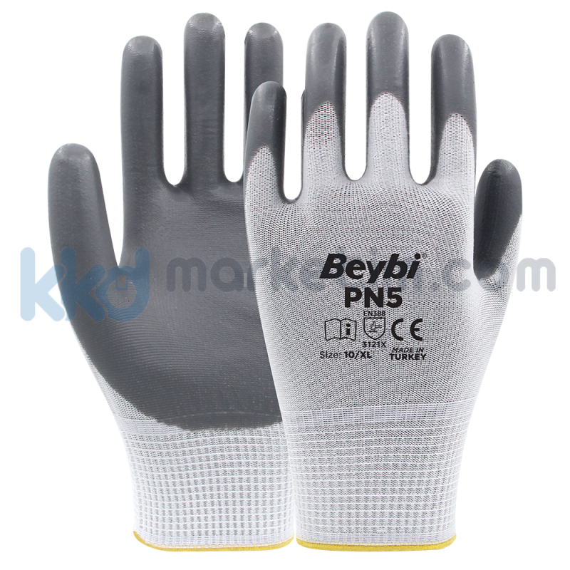 Beybi PN5 Polyester Örme Nitril Eldiven
