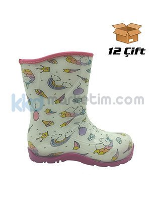 ﻿Palalı PVC Çocuk Yağmur Çizmesi - Unicorn