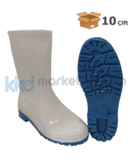 ﻿Palalı PVC Beyaz Kısa Çizme
