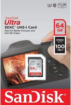 Sandisk 64GB SD 140 Mb/sn Class 10 Hafıza Kartı