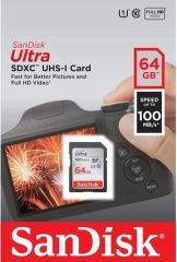 Sandisk 64GB SD 140 Mb/sn Class 10 Hafıza Kartı