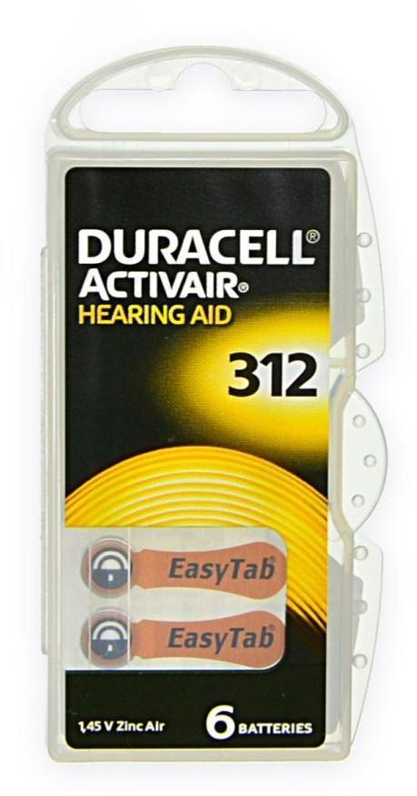 Duracell 312, PR41 Kulaklık İşitme Cihazı Pili 6'lı Paket