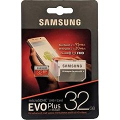 Samsung Evo Plus 32 GB MicroSDHC Class 10 UHS-I Hafıza Kartı + Adaptör MB-MC32GA-TR