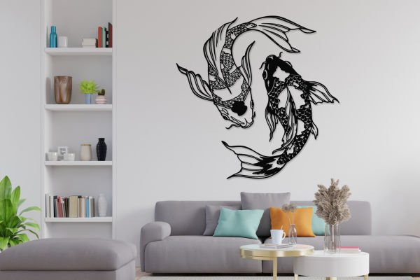 KOI FISH METAL WALL ART