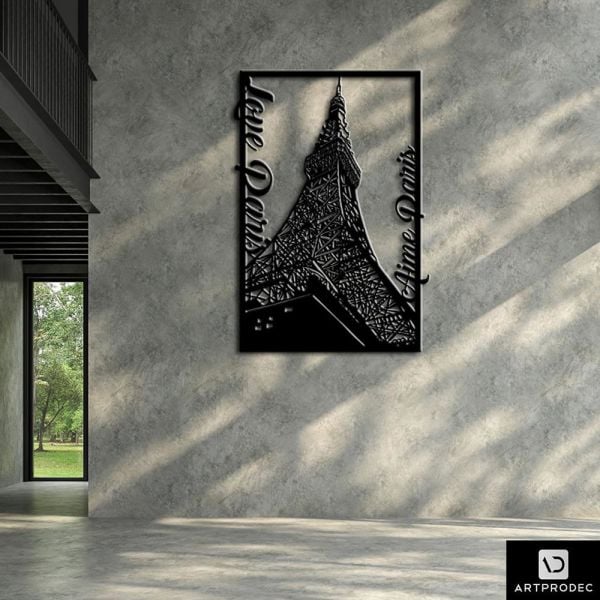 Eifel Kulesi Love Metal Duvar Tablosu