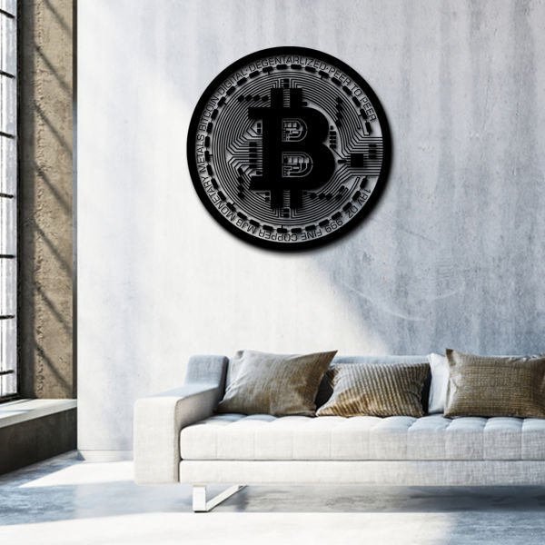 BITCOIN METAL WALL ART