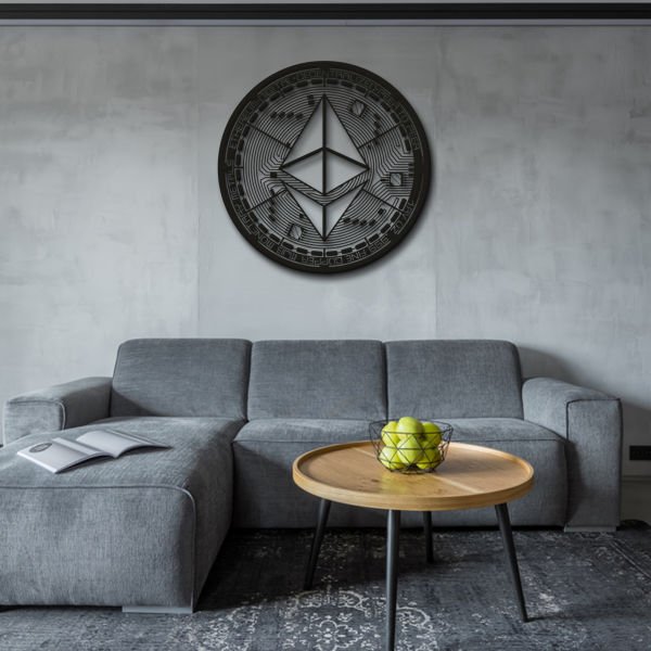 ETHEREUM COIN METAL WALL ART