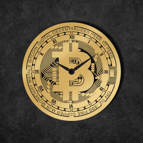 BITCOIN METAL DUVAR SAAT