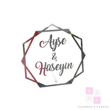 Pleksi Altıgen Masaüstü İsimlik