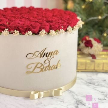 2'li Set - 101 Güllü İsteme Çiçeği ve Pleksili İsteme Çikolatası