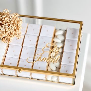 2'li Set- Beyaz Güllü İsteme Buketi ve İsteme Çikolatası
