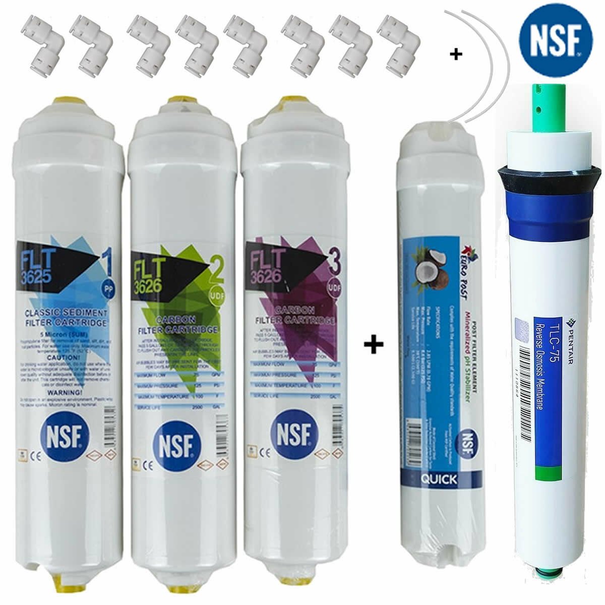 NSF Sertifikalı İnline Filtre Seti 5'li Pentair Membranlı