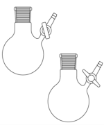 Cam Teknik LG007.01.1401 Azot (Schlenk) balonu, Cam Musluklu 25 ml Hacim, NS: 14,5/23