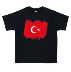 Türk Bayrağı Baskılı Çocuk Tişört Unisex