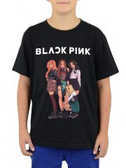 Blackpink Anime Çocuk Tişört Siyah Unisex