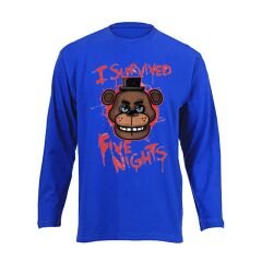Five Nights at Freddys Uzun Kol Çocuk Tişört Siyah FNAF Yeni Sezon