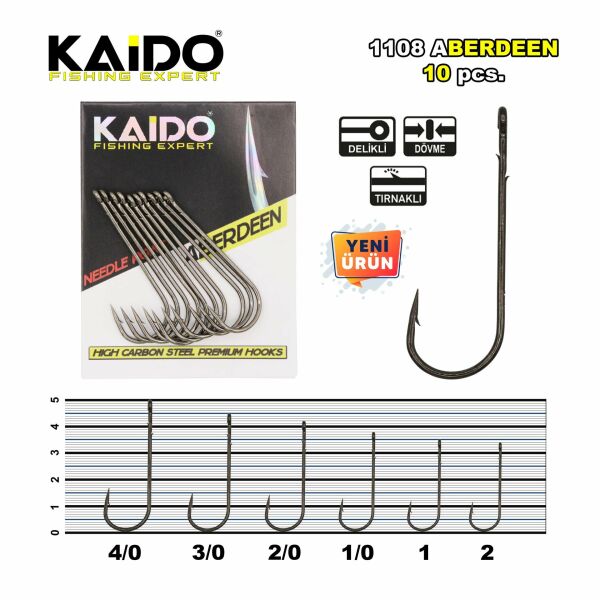 Aberdeen Worm 1108 Nikel İğne 1/0