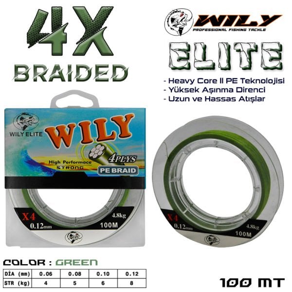 Wily Elite 4 Kat Yeşil 100 Mt Paket