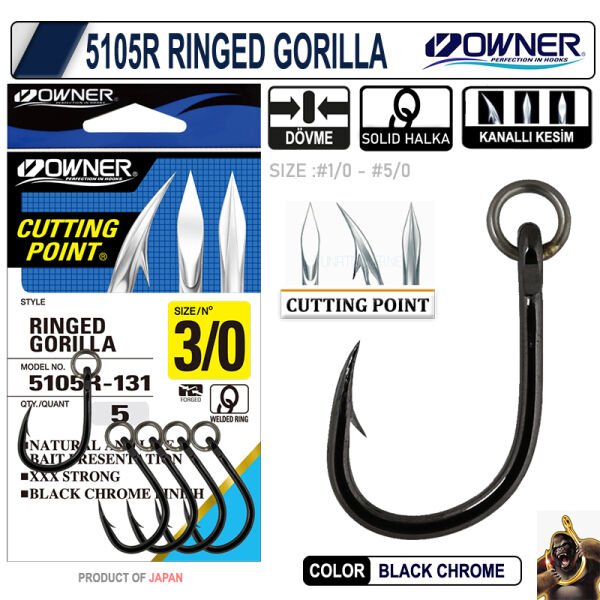 Owner Ringed Gorilla Hook 1/0