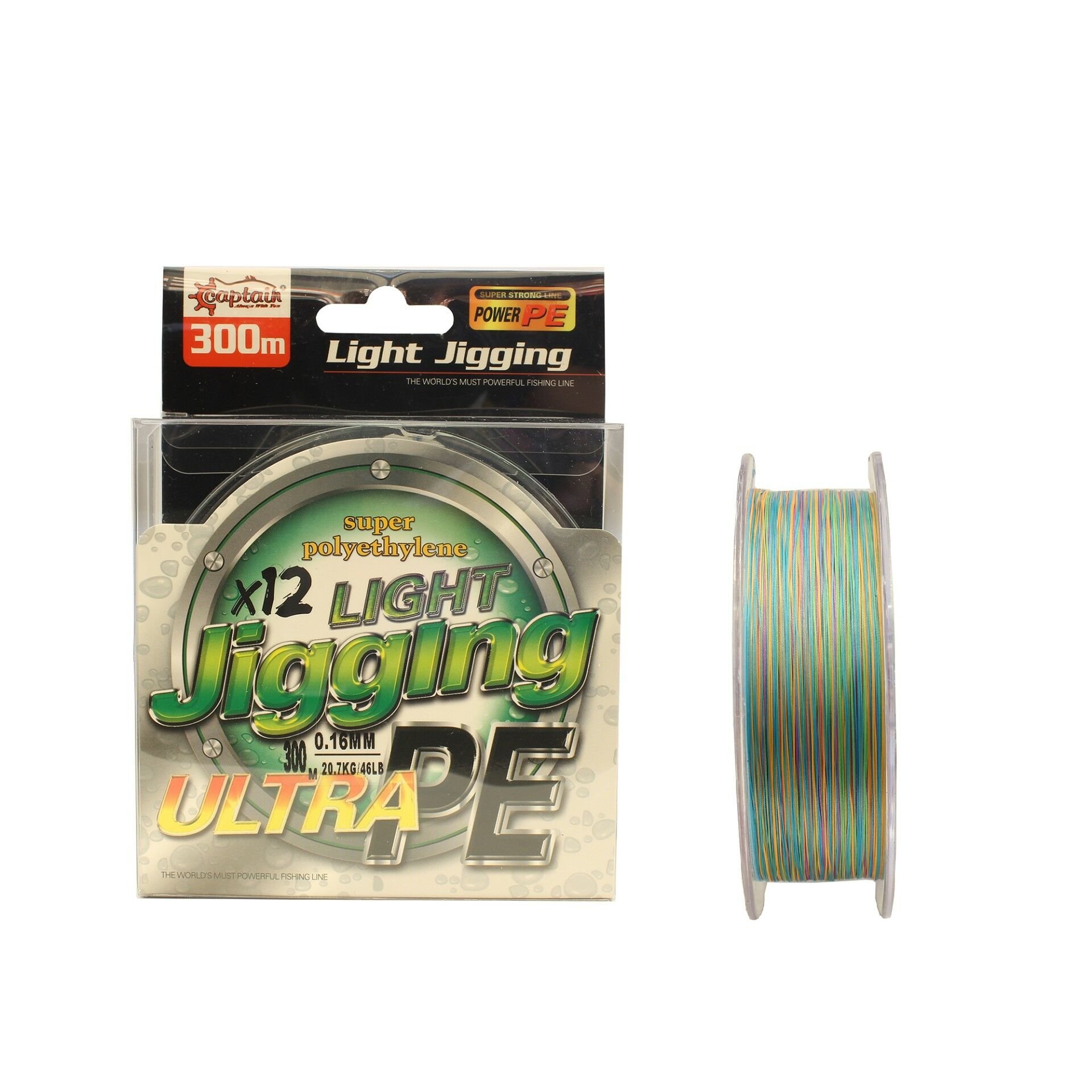 Captain Light Jigging 12X Ultra PE 12 Örgü Jig İpi 300mt Multi Color