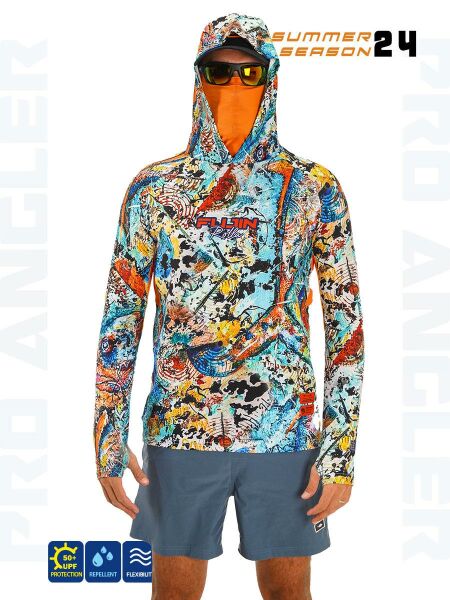 Fujin Pro Angler S24 BuffHoodie Makai Orange