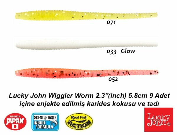 Lucky John Wiggler Worm 2.3'' (5.8cm) 9 Adet S32