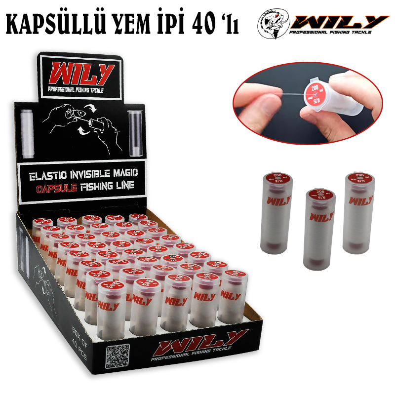 Wily  Kapsüllü Yem İpi 200 mt  40 lı Kutulu