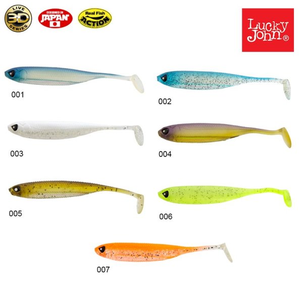 Lucky John Makora 3D Shad Tail 4'' (10.16 cm) 6P Silikon Yem 001