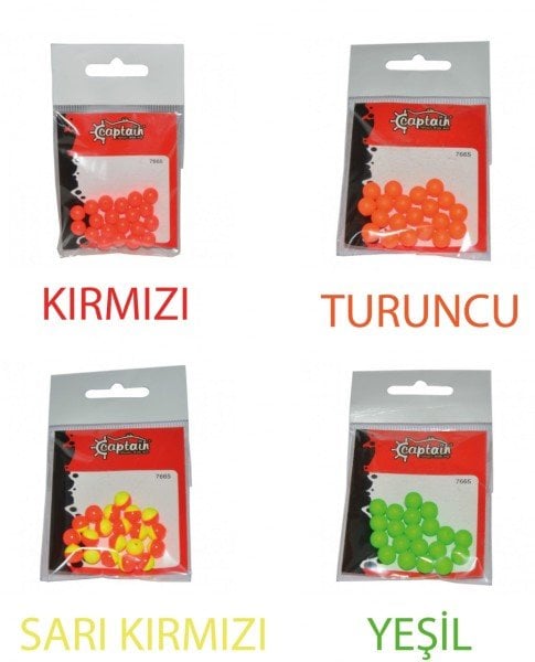 Captain 7665 Renkli Boncuk Yuvarlak 75mm Plastik Boncuk 20'li Paket