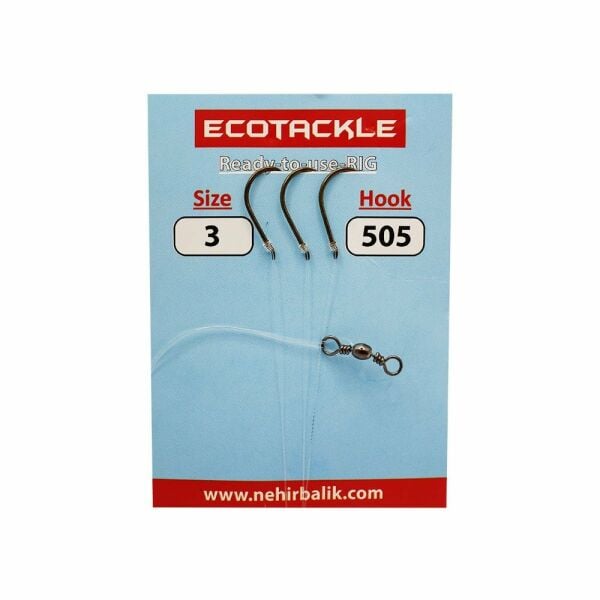 Ecotackle Fırdöndülü Yemli Takım 505 Bronz 3 İğne 100P 1