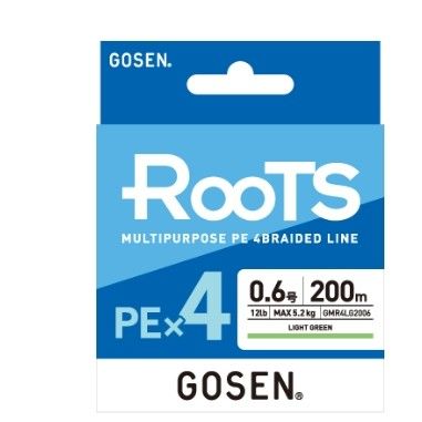 Gosen X4 Roots PE 4 Örgü Spin İpi 200mt Light Green