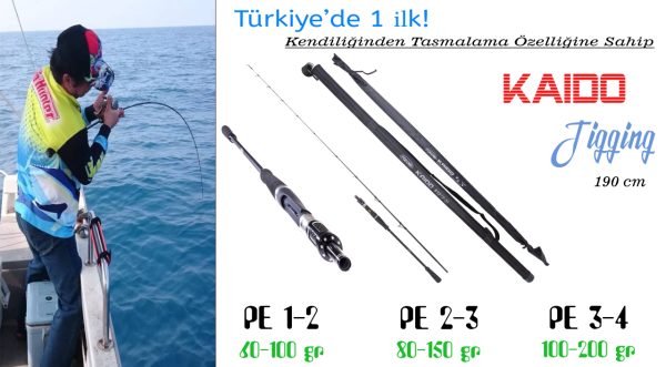Kaido Slow Jig Kamışı 190 cm Tetiksiz PE1-2