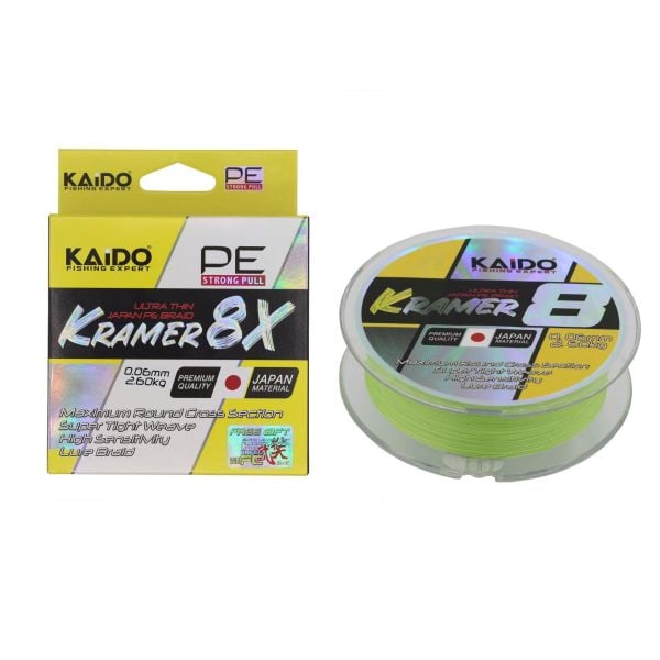 Kramer Japan 8X Braid 250 Mt Lime Green 0.14 Mm