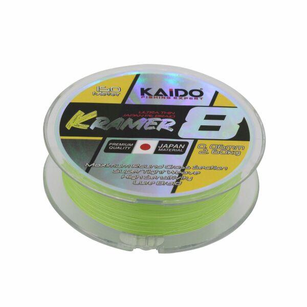 Kramer Japan 8X Braid 150 Mt Lime Green 0.10 mm