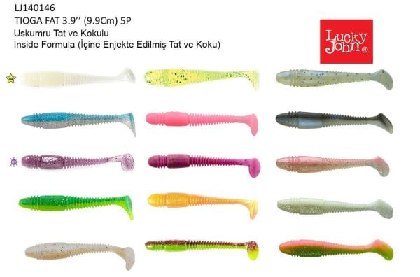 Lucky John Tioga Fat 3.9'' (9.91 cm) 5P Silikon Yem T64
