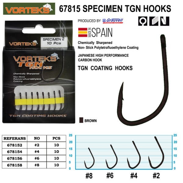 Vorteks TGN Specimen Sazan İğnesi 10 Adet