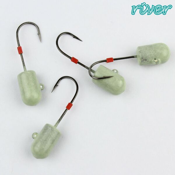 River Hunter Jig Head Glow 4P 3.5 GR