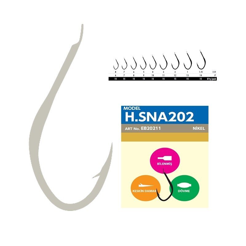 Hayabusa HSNA 202 Dövme Canlı Yem İğnesi 15'li Paket Nikel