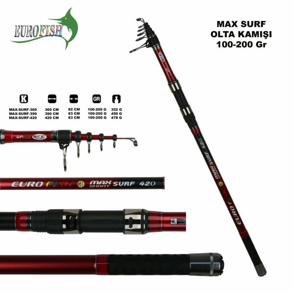 Max Surf 100-200 Gr Surf Kamışı 390 cm
